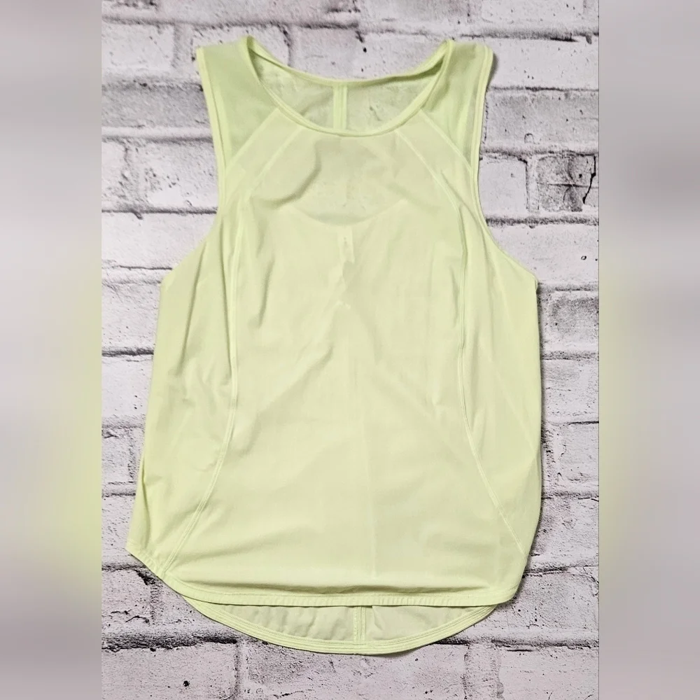 Lululemon Sculpt Tank Clear Mint Size 8 Mesh Back Lightweight Run Top - Picture 6 of 11